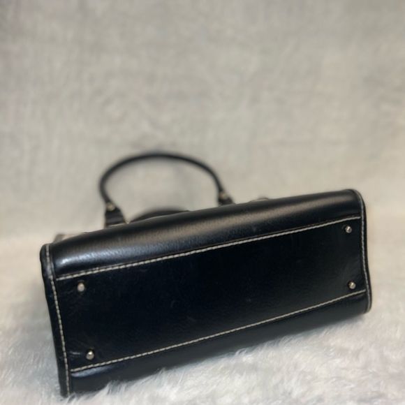 Kate spade Polka Dot Wellesley Quinn Black Khaki Canvas Leather Tote - Picture 12 of 16